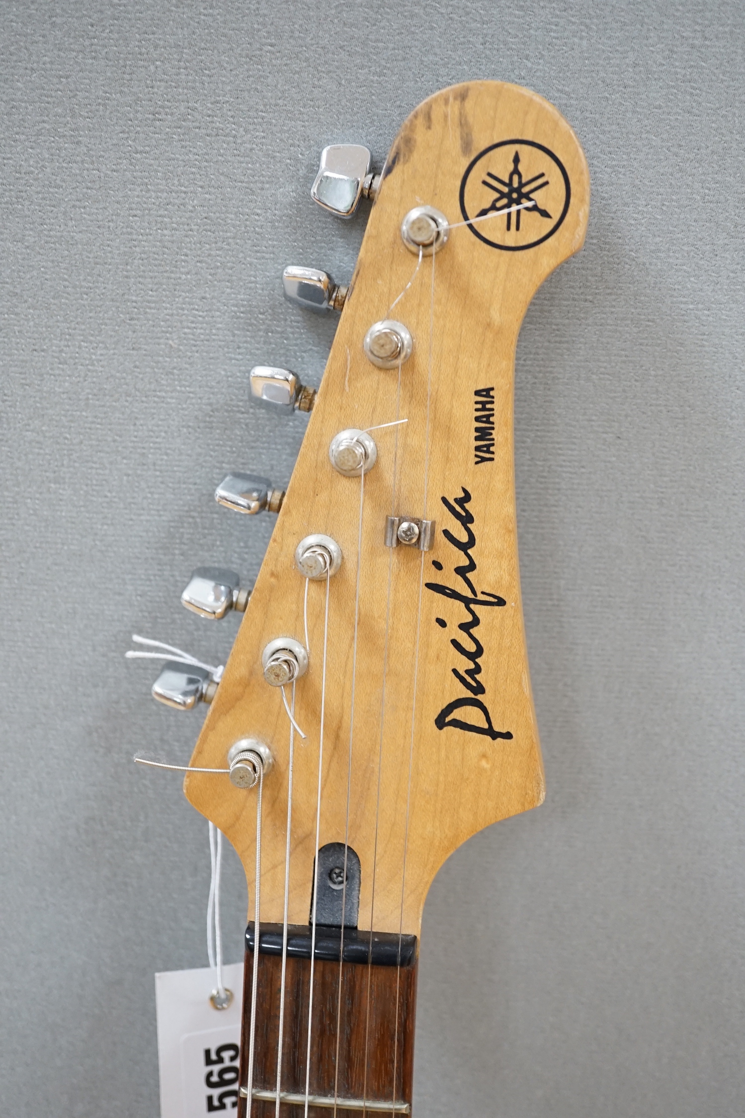 A Yamaha Pacifica electric guitar